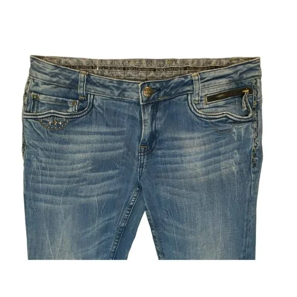 RE Rock for Express Jeans Size 10 Straight Leg Embellished Rock Star Metal Studs - Picture 3 of 12